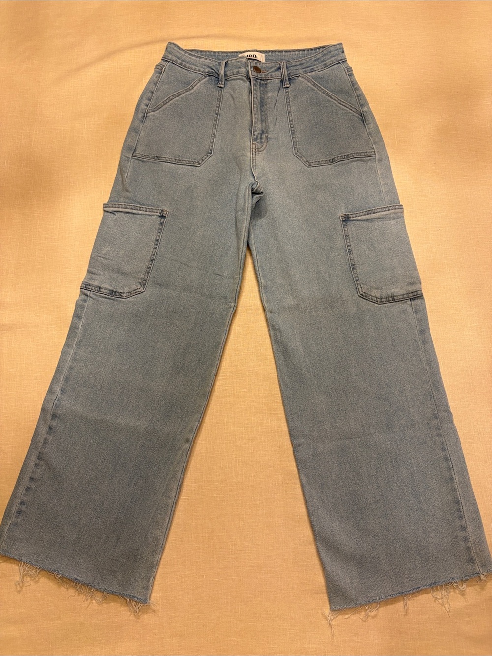 JBD Light Blue women’s Wide-Leg Cargo Jeans